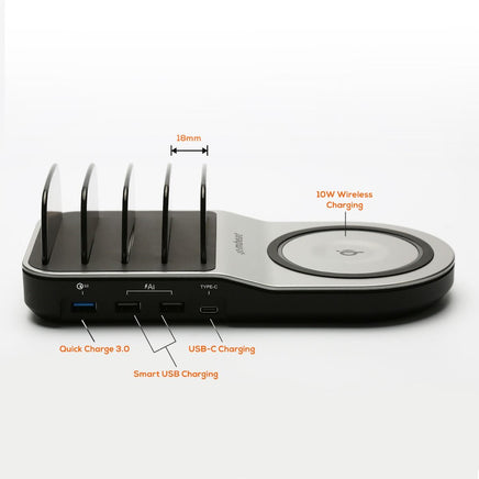 mbeat Gorilla Power 50W Qi Certified Multi-Device USB & Wireless Charging Dock Kings Warehouse