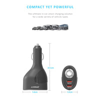 mbeat Gorilla Power Dual Port QC 3.0 Car Charger With Cigar Lighter Socket Kings Warehouse