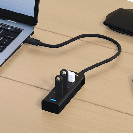 mbeat USB-C to 4-Port 3.0 Hub - Black Kings Warehouse