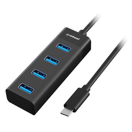 mbeat USB-C to 4-Port 3.0 Hub - Black Kings Warehouse