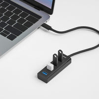 mbeat USB-C to 4-Port 3.0 Hub - Black Kings Warehouse