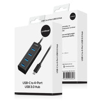 mbeat USB-C to 4-Port 3.0 Hub - Black Kings Warehouse