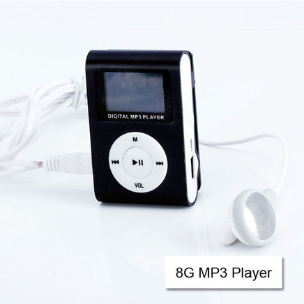 Mini Clip 16G MP3 Music Player With USB Cable & Earphone Black Kings Warehouse