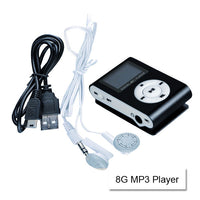 Mini Clip 16G MP3 Music Player With USB Cable & Earphone Black Kings Warehouse