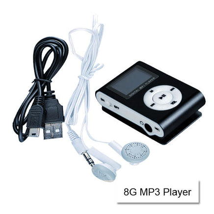 Mini Clip 16G MP3 Music Player With USB Cable & Earphone Black Kings Warehouse