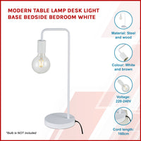 Modern Table lamp Desk Light Base Bedside Bedroom White Kings Warehouse