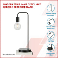 Modern Table lamp Desk Light Bedside Bedroom Black Kings Warehouse