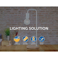 Modern Table lamp Desk Light Timber Base Bedside Bedroom White Kings Warehouse