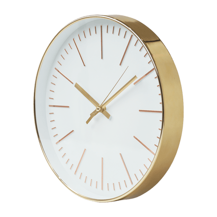 Modern Wall Clock Silent Non-Ticking Quartz Battery Operated Gold Kings Warehouse