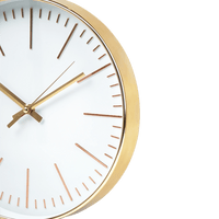 Modern Wall Clock Silent Non-Ticking Quartz Battery Operated Gold Kings Warehouse