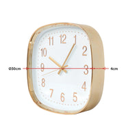 Modern Wall Clock Silent Non-Ticking Quartz Battery Operated Gold Kings Warehouse