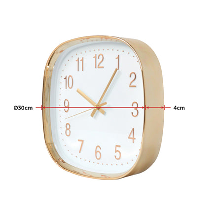 Modern Wall Clock Silent Non-Ticking Quartz Battery Operated Gold Kings Warehouse