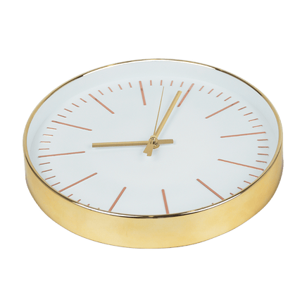Modern Wall Clock Silent Non-Ticking Quartz Battery Operated Gold Kings Warehouse