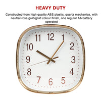 Modern Wall Clock Silent Non-Ticking Quartz Battery Operated Gold Kings Warehouse