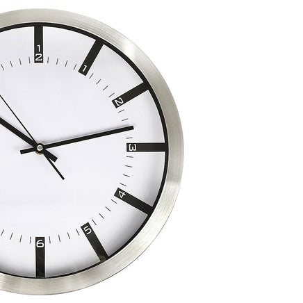 Modern Wall Clock Silent Non-Ticking Quartz Battery Operated Stainless Steel Kings Warehouse