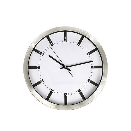 Modern Wall Clock Silent Non-Ticking Quartz Battery Operated Stainless Steel Kings Warehouse