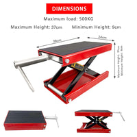 Motorcycle Bike ATV Wide Repair Deck Scissor Lift Jack Crank Hoist Stand 500kg Kings Warehouse