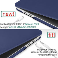 Navy Blue MacBook Pro 13 Inch Case 2016-2023 M1 M2 A2338 A2289 A2251 A2159 Hard Shell Case Keyboard Cover Kings Warehouse