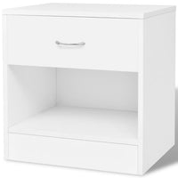 Nightstand 2 pcs with Drawer White FALSE Kings Warehouse 