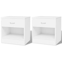 Nightstand 2 pcs with Drawer White FALSE Kings Warehouse Default Title 