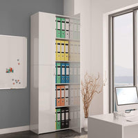 Office Cabinet High Gloss White 60x32x190 cm