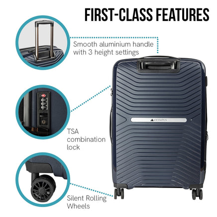 Olympus Astra 24in Lightweight Hard Shell Suitcase - Aegean Blue Kings Warehouse
