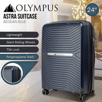 Olympus Astra 24in Lightweight Hard Shell Suitcase - Aegean Blue Kings Warehouse