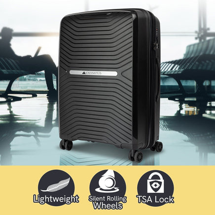 Olympus Astra 29in Lightweight Hard Shell Suitcase - Obsidian Black Kings Warehouse