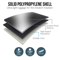 Olympus Astra 29in Lightweight Hard Shell Suitcase - Obsidian Black Kings Warehouse