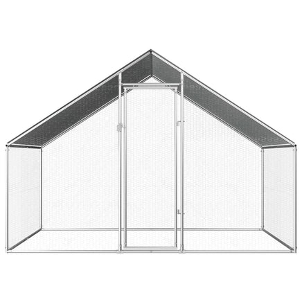 Outdoor Chicken Cage 2.75x2x1.92 m Galvanised Steel Coops & Hutches Kings Warehouse
