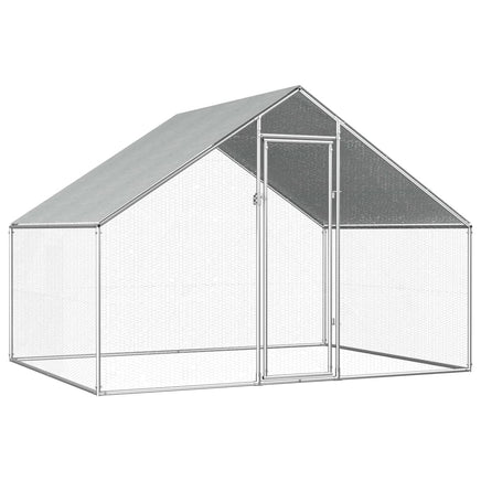 Outdoor Chicken Cage 2.75x2x1.92 m Galvanised Steel Coops & Hutches Kings Warehouse