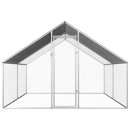 Outdoor Chicken Cage 2.75x4x1.92 m Galvanised Steel Kings Warehouse