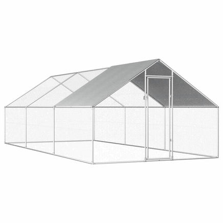 Outdoor Chicken Cage 2.75x6x1.92 m Galvanised Steel Kings Warehouse