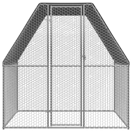 Outdoor Chicken Cage 2x2x2 m Galvanised Steel Coops & Hutches Supplies Kings Warehouse