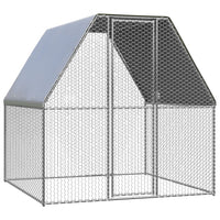 Outdoor Chicken Cage 2x2x2 m Galvanised Steel Coops & Hutches Supplies Kings Warehouse