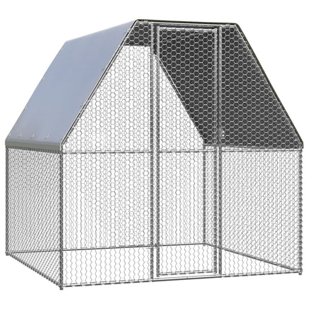 Outdoor Chicken Cage 2x2x2 m Galvanised Steel Coops & Hutches Supplies Kings Warehouse