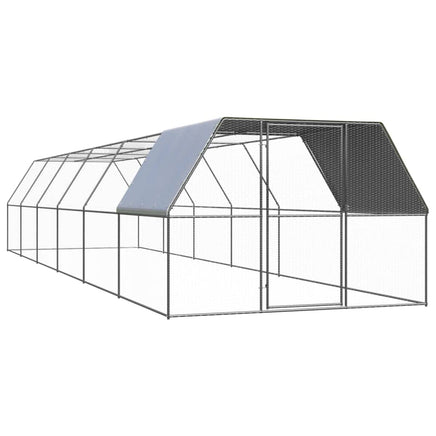 Outdoor Chicken Cage 3x12x2 m Galvanised Steel coops & hutches Kings Warehouse