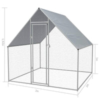 Outdoor Chicken Cage Galvanised Steel 2x2x1.92 m Kings Warehouse