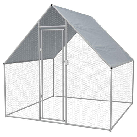 Outdoor Chicken Cage Galvanised Steel 2x2x1.92 m Kings Warehouse