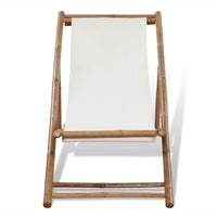 Outdoor Deck Chair Bamboo and Canvas Kings Warehouse 