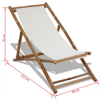 Outdoor Deck Chair Bamboo and Canvas Kings Warehouse 