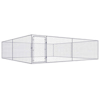 Outdoor Dog Kennel Galvanised Steel 4x4x1.85 m Kings Warehouse