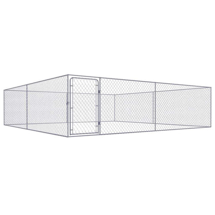 Outdoor Dog Kennel Galvanised Steel 4x4x1.85 m Kings Warehouse