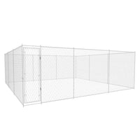 Outdoor Dog Kennel Galvanised Steel 570x570x185 cm Kings Warehouse