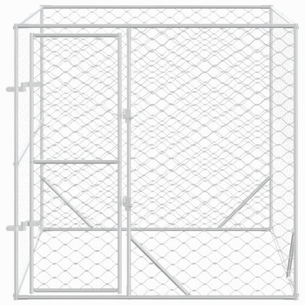 Outdoor Dog Kennel Silver 2x2x2 m Galvanised Steel Kings Warehouse