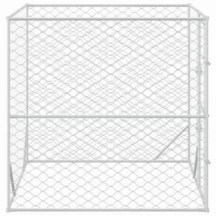 Outdoor Dog Kennel Silver 2x2x2 m Galvanised Steel Kings Warehouse