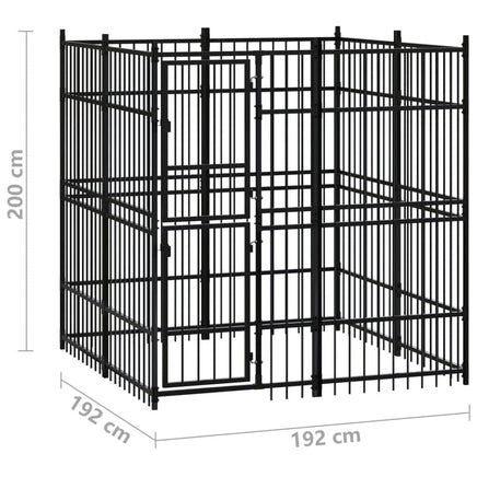 Outdoor Dog Kennel Steel 3.69 m² dog supplies Kings Warehouse