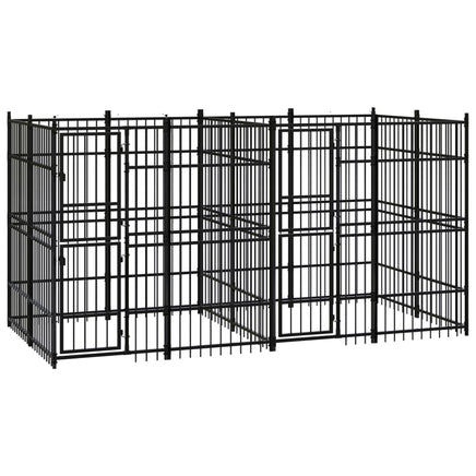Outdoor Dog Kennel Steel 7.37 m² dog supplies Kings Warehouse