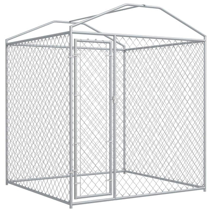 Outdoor Dog Kennel with Canopy Top 2x2x2.1 m Kings Warehouse