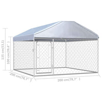 Outdoor Dog Kennel with Roof 200x200x135 cm Kings Warehouse